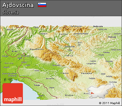 Physical 3D Map of Ajdovscina