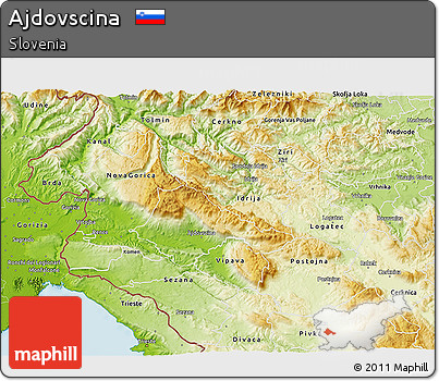 Physical 3D Map of Ajdovscina