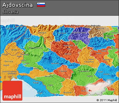 Political 3D Map of Ajdovscina