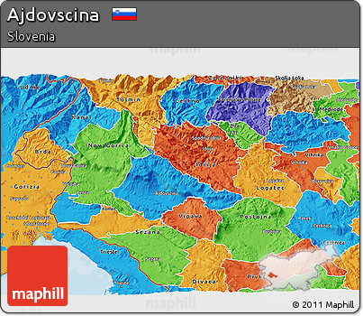 Political 3D Map of Ajdovscina