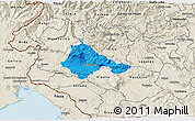 Political 3D Map of Ajdovscina, shaded relief outside