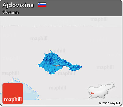 Political 3D Map of Ajdovscina, single color outside