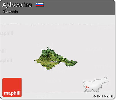 Satellite 3D Map of Ajdovscina, cropped outside