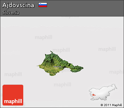 Satellite 3D Map of Ajdovscina, cropped outside