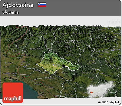 Satellite 3D Map of Ajdovscina, darken