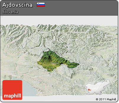 Satellite 3D Map of Ajdovscina, lighten