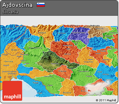 Satellite 3D Map of Ajdovscina, political outside