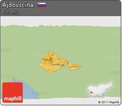 Savanna Style 3D Map of Ajdovscina, single color outside