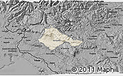 Shaded Relief 3D Map of Ajdovscina, darken, desaturated