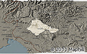 Shaded Relief 3D Map of Ajdovscina, darken