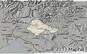 Shaded Relief 3D Map of Ajdovscina, darken, semi-desaturated