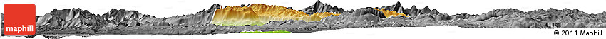 Physical Horizon Map of Ajdovscina, darken, desaturated