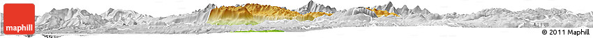 Physical Horizon Map of Ajdovscina, lighten, desaturated