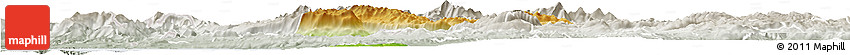 Physical Horizon Map of Ajdovscina, lighten, semi-desaturated