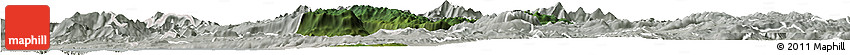 Satellite Horizon Map of Ajdovscina, lighten, semi-desaturated
