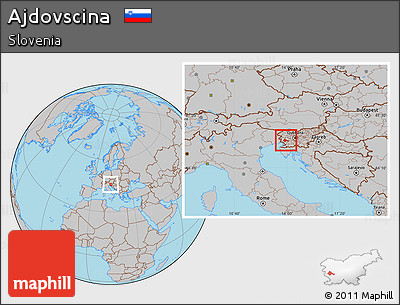 Gray Location Map of Ajdovscina