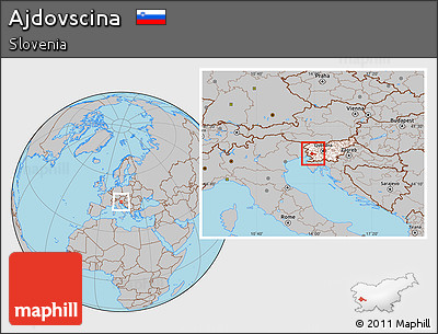 Gray Location Map of Ajdovscina, highlighted country