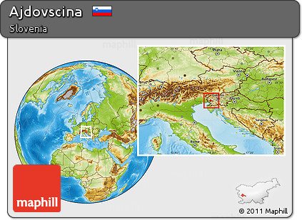 Physical Location Map of Ajdovscina