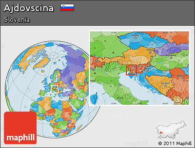 Political Location Map of Ajdovscina, within the entire country