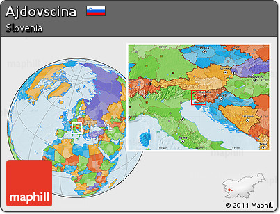 Political Location Map of Ajdovscina