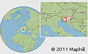 Savanna Style Location Map of Ajdovscina, highlighted country