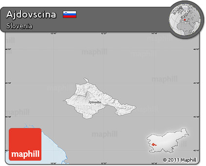 Gray Map of Ajdovscina, single color outside