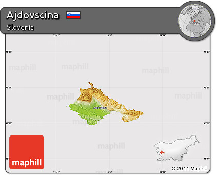 Physical Map of Ajdovscina, cropped outside