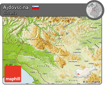 Physical Map of Ajdovscina