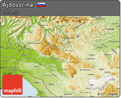 Physical Map of Ajdovscina