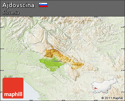 Physical Map of Ajdovscina, lighten