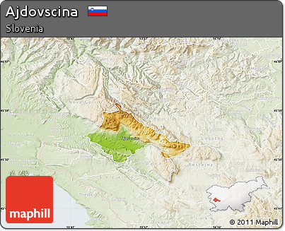Physical Map of Ajdovscina, lighten