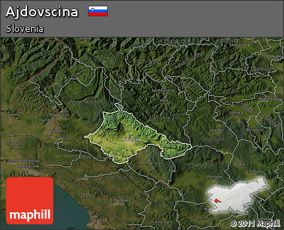 Satellite Map of Ajdovscina, darken
