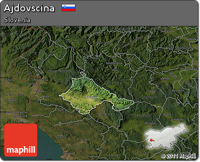 Satellite Map of Ajdovscina, darken