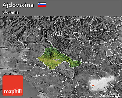 Satellite Map of Ajdovscina, desaturated