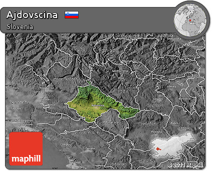 Satellite Map of Ajdovscina, desaturated