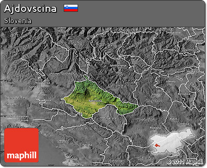 Satellite Map of Ajdovscina, desaturated