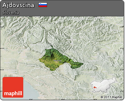 Satellite Map of Ajdovscina, lighten