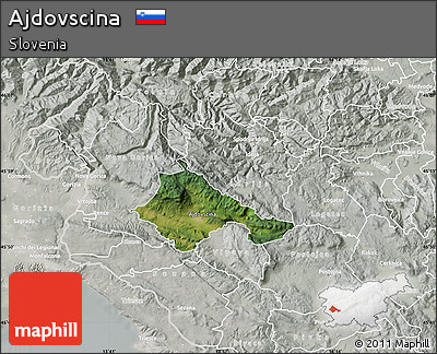 Satellite Map of Ajdovscina, lighten, semi-desaturated
