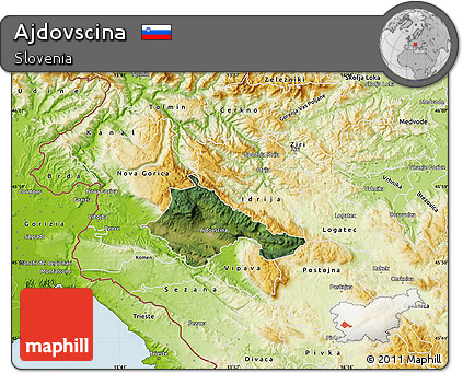 Satellite Map of Ajdovscina, physical outside