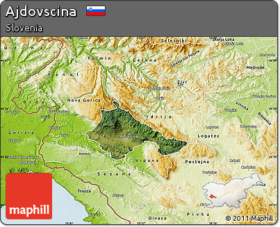 Satellite Map of Ajdovscina, physical outside