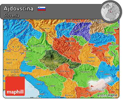 Satellite Map of Ajdovscina, political outside