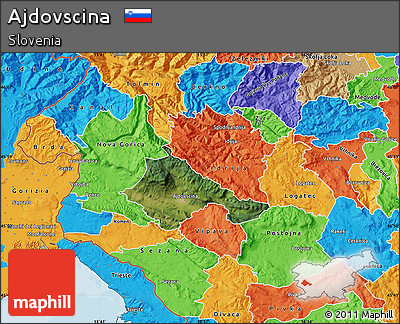 Satellite Map of Ajdovscina, political outside