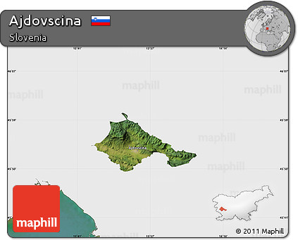 Satellite Map of Ajdovscina, single color outside