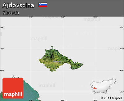 Satellite Map of Ajdovscina, single color outside