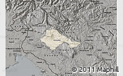 Shaded Relief Map of Ajdovscina, darken, semi-desaturated