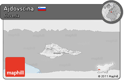 Gray Panoramic Map of Ajdovscina, single color outside