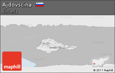 Gray Panoramic Map of Ajdovscina, single color outside