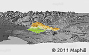 Physical Panoramic Map of Ajdovscina, darken, desaturated