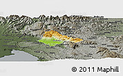 Physical Panoramic Map of Ajdovscina, darken, semi-desaturated