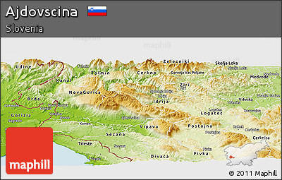 Physical Panoramic Map of Ajdovscina